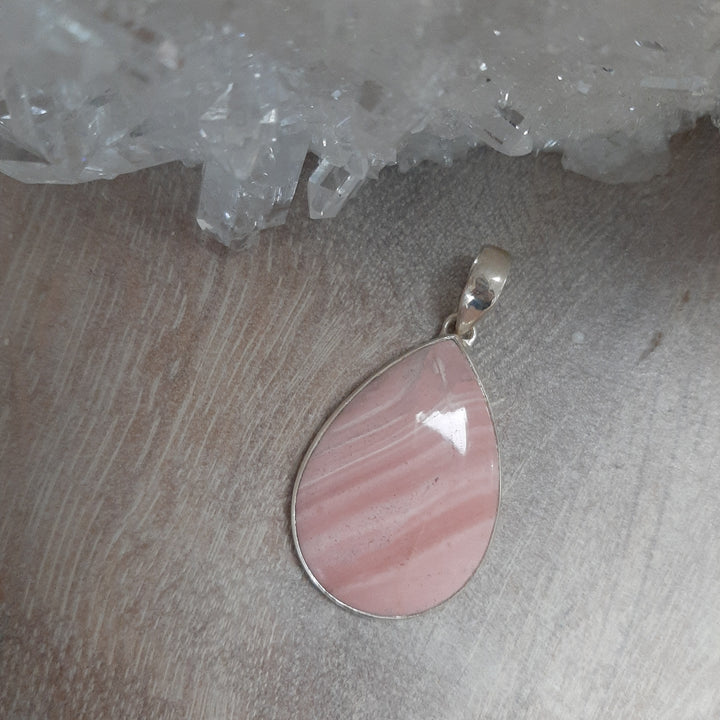 Pink Opal Teardrop Pendant