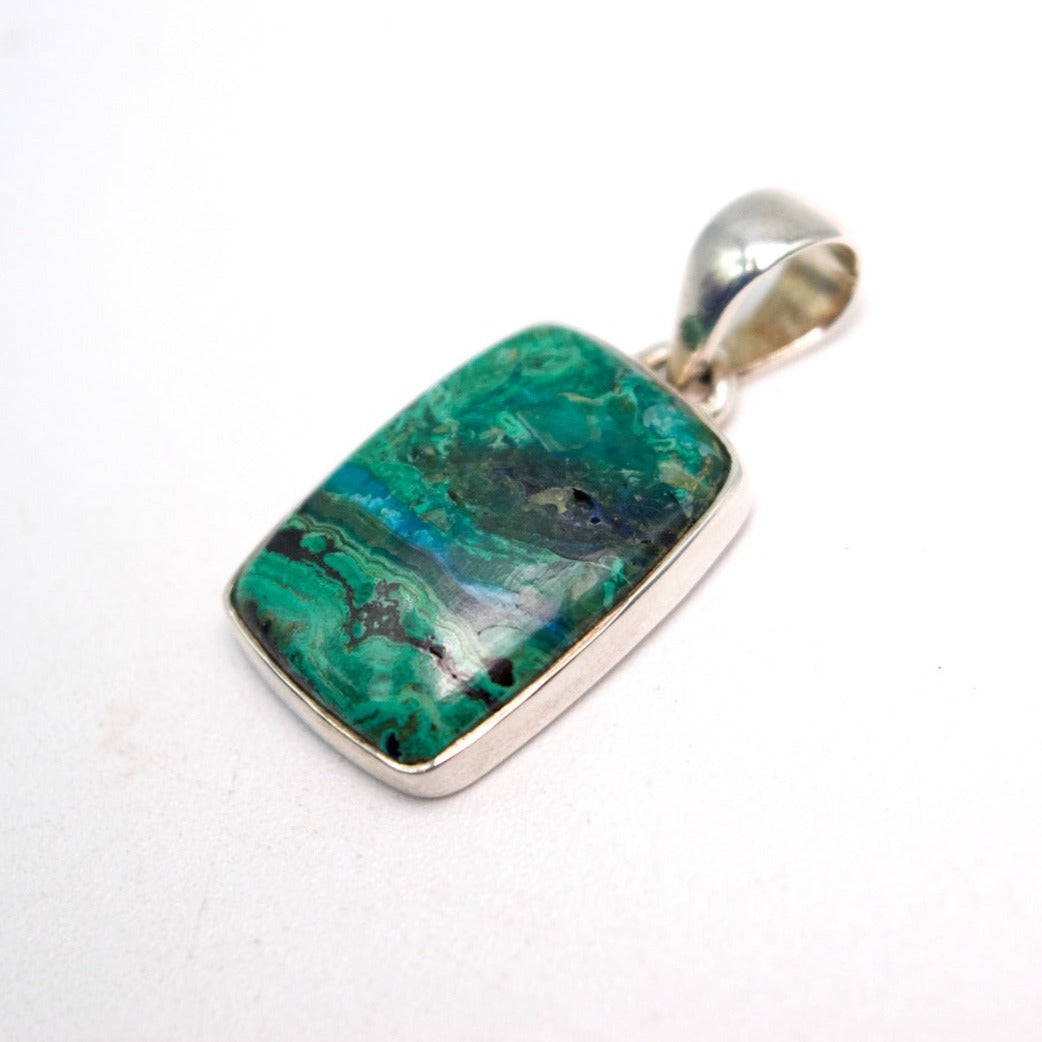 Sterling Silver Azurite Malachite Rectangle Pendants Sterling Silver Azurite Malachite Rectangle Pendants