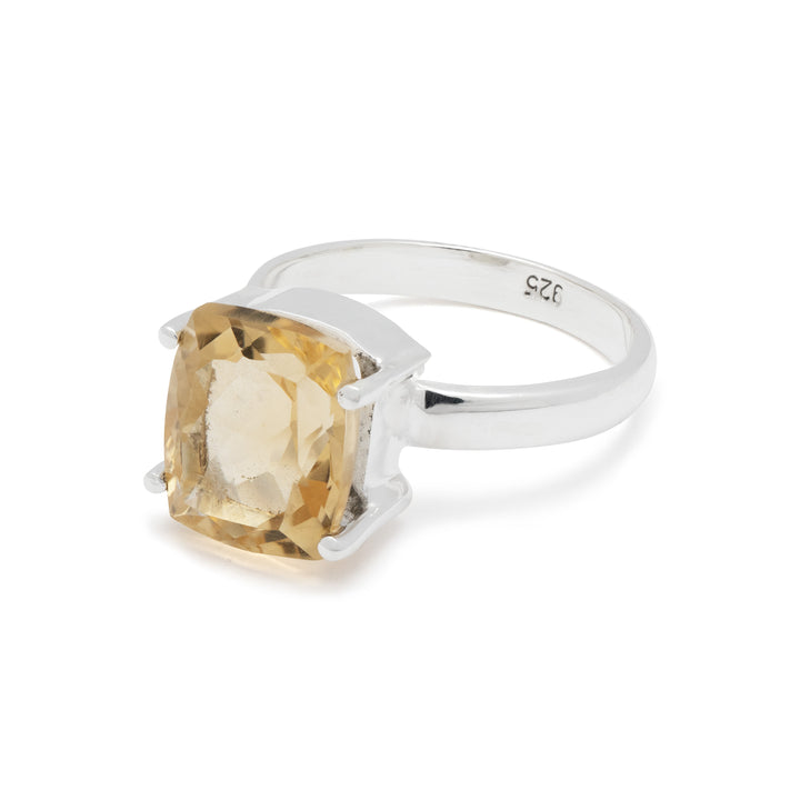 Citrine Rectangle Faceted Ring