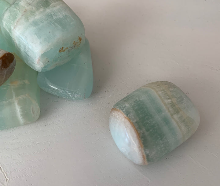 Caribbean Blue Calcite Tumbled Stone