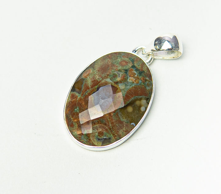 Rhyolite Faceted Oval Pendant