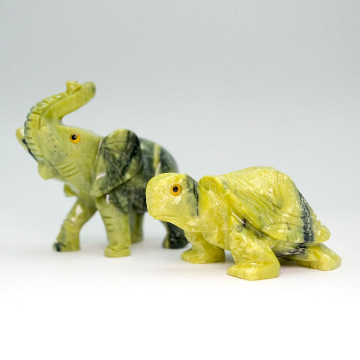 Serpentine Animal Figurines