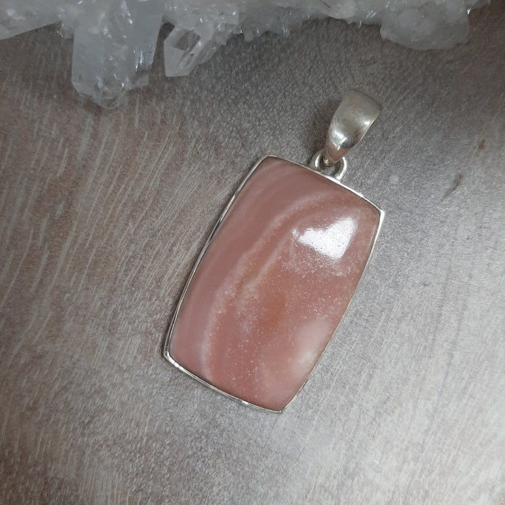 Pink Opal Rectangle Pendant
