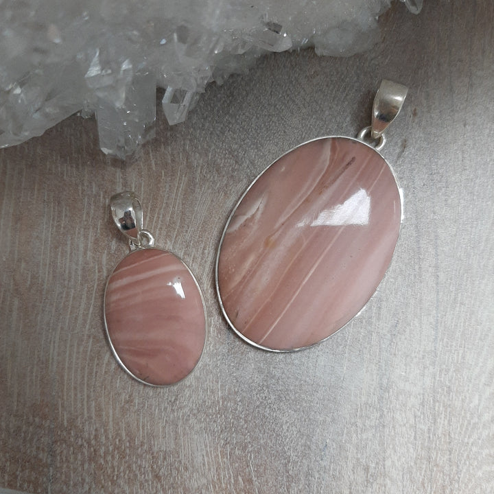 Pink Opal Oval Pendant