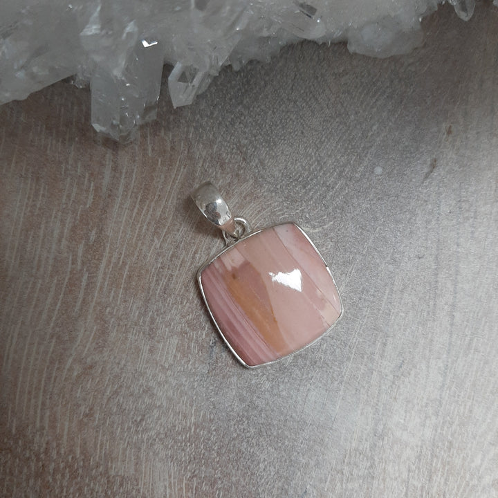 Pink Opal Square Pendant