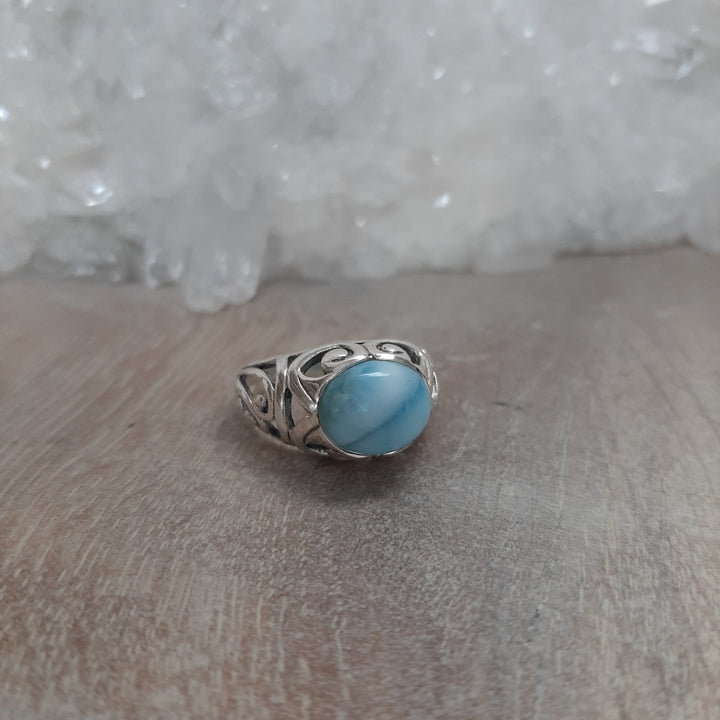 Larimar Decorative Oval Ring