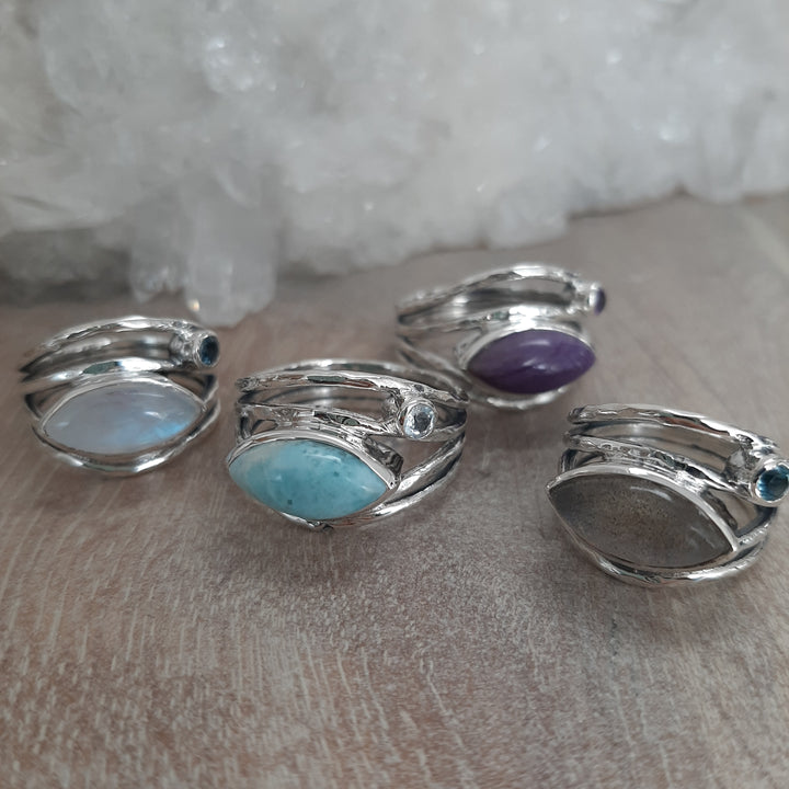Crystal Vesica Pisces Ring