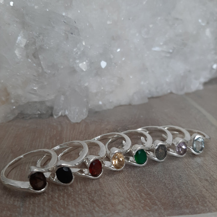Crystal Oval Twist Ring