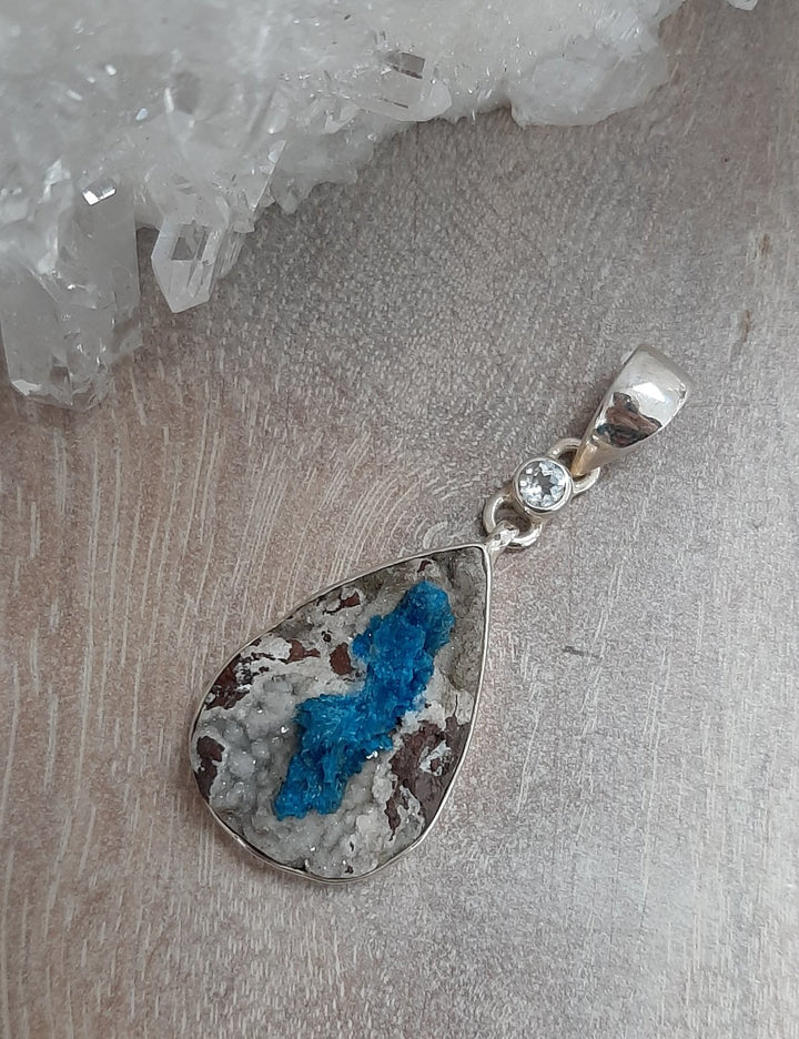 Cavansite Teardrop Pendant