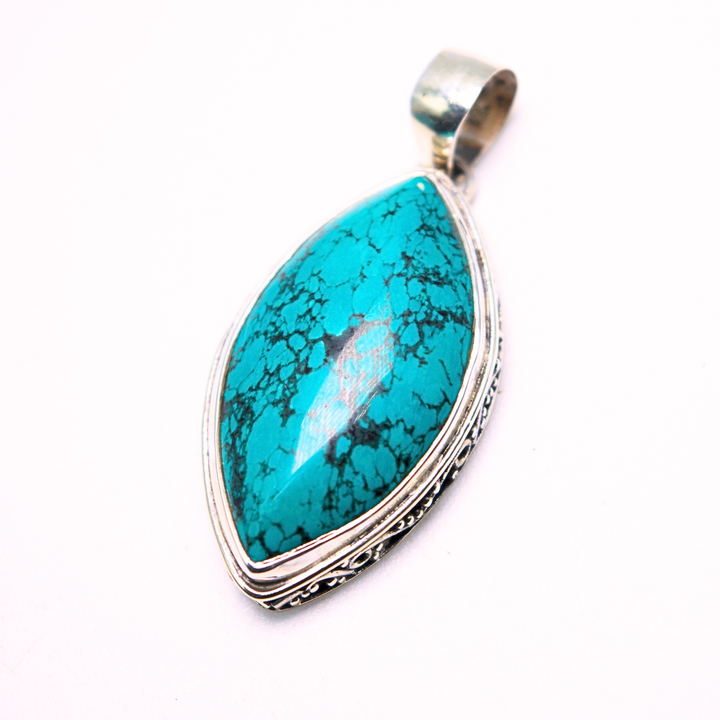 Tibetan Turquoise Marquise Pendant