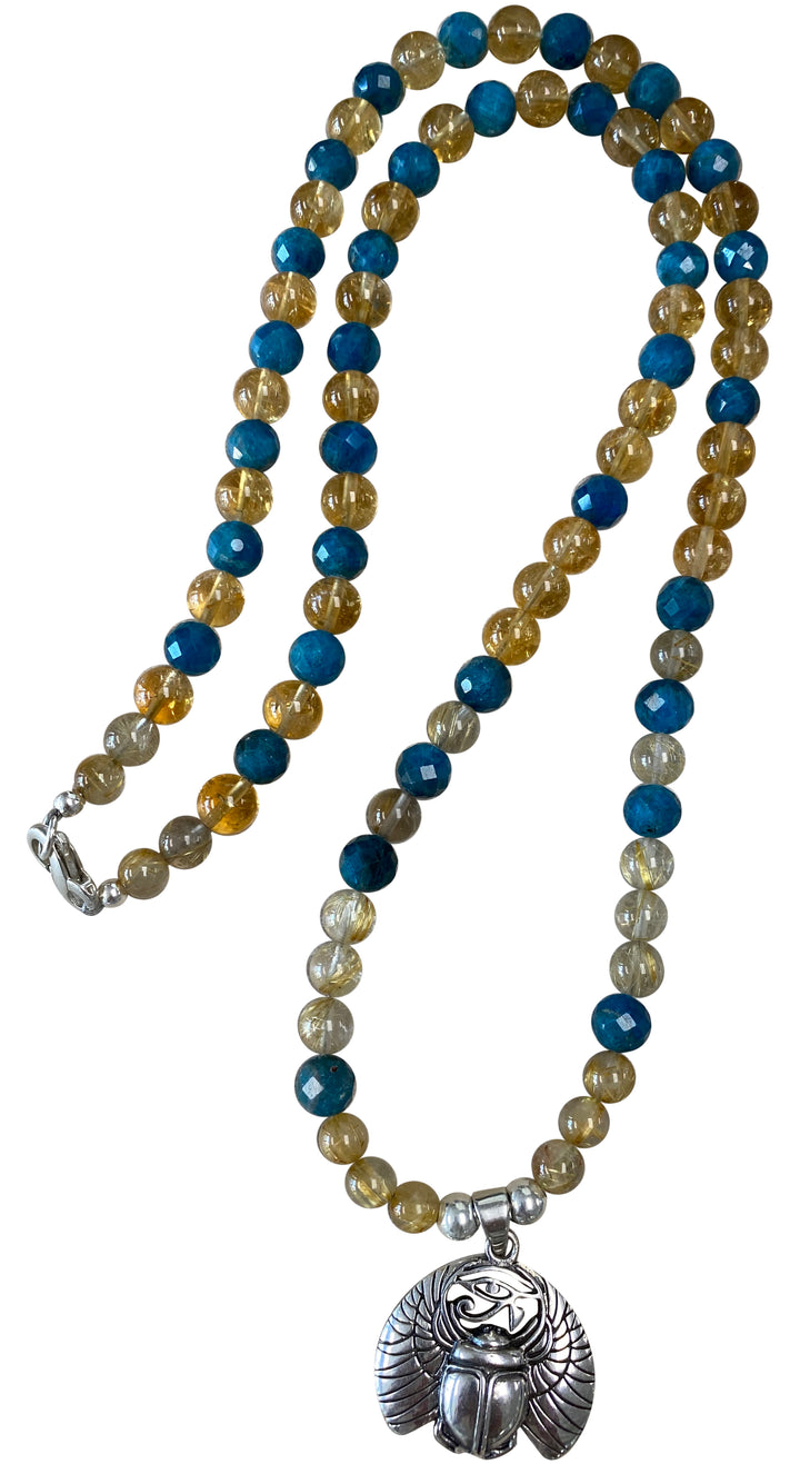 Scarab Sun Amulet Necklace