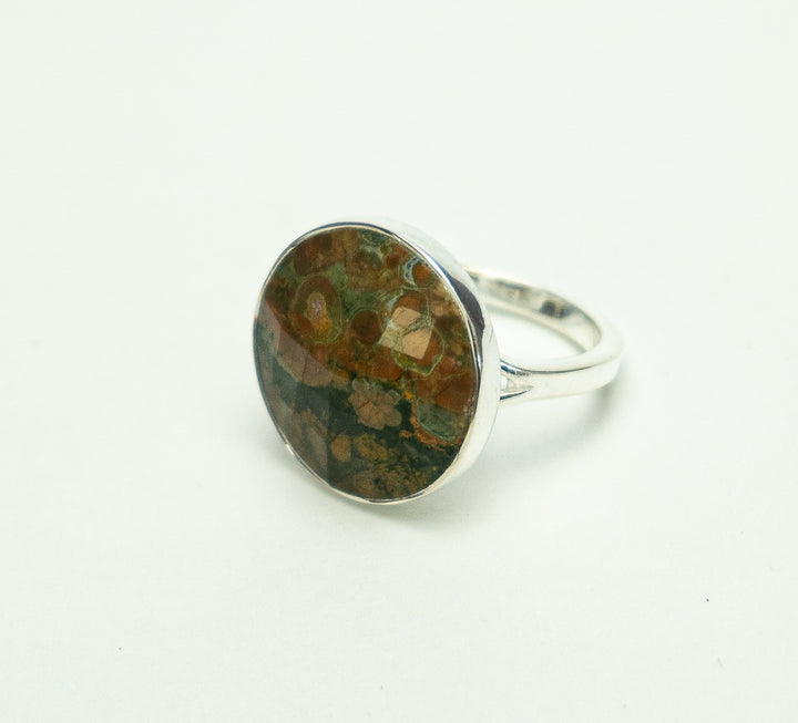 Rhyolite Faceted Round Ring