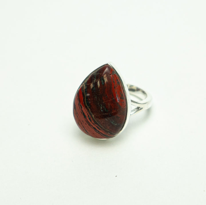 Snakeskin Jasper Teardrop Ring