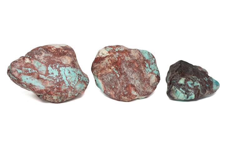 Turquoise Chrysocolla and Red Iron Raw Stone