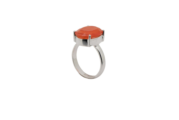 Carnelian Faceted Oval Ring