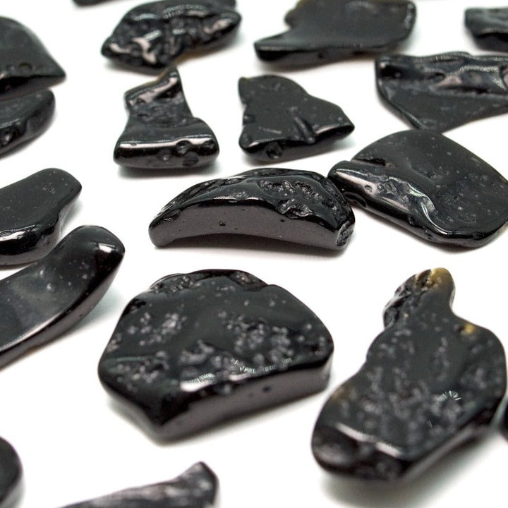 Black Tektite Tumbled Stone