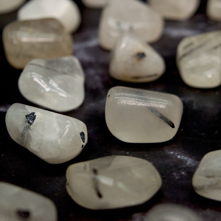 Tourmalinated Quartz Tumbled Stone