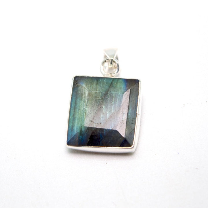 Faceted Labradorite Rectangle Pendant