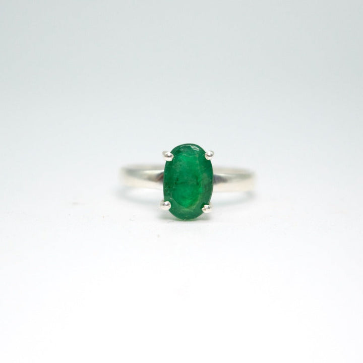 Emerald Oval Faceted Ring