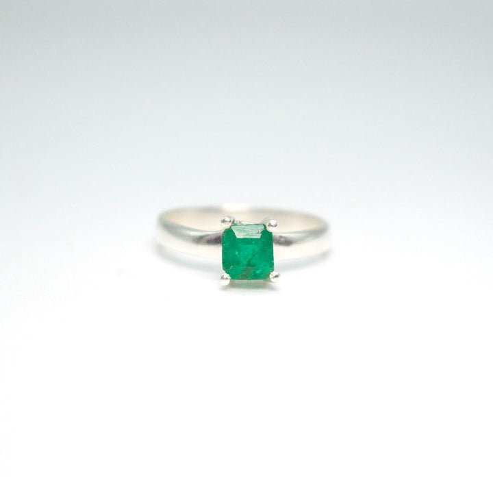 Emerald Square Faceted Ring