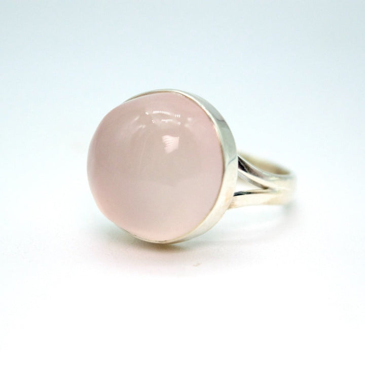 Rose Quartz Polished Round Ring