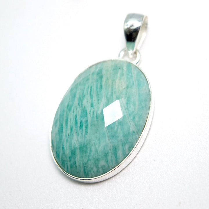 Amazonite Oval Faceted Pendant