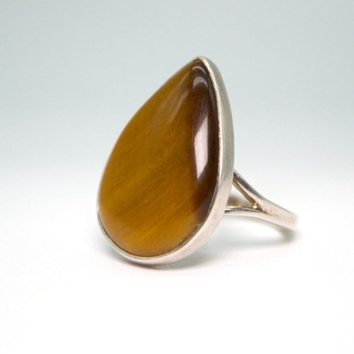 Tiger Eye Teardrop Ring