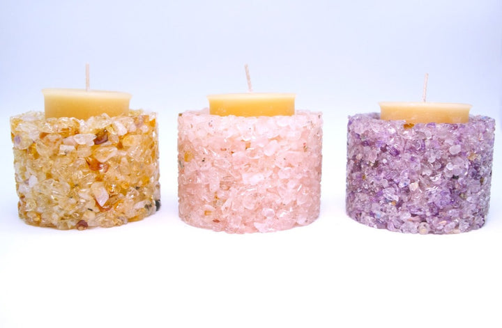 Crystal Chip Candle Holder