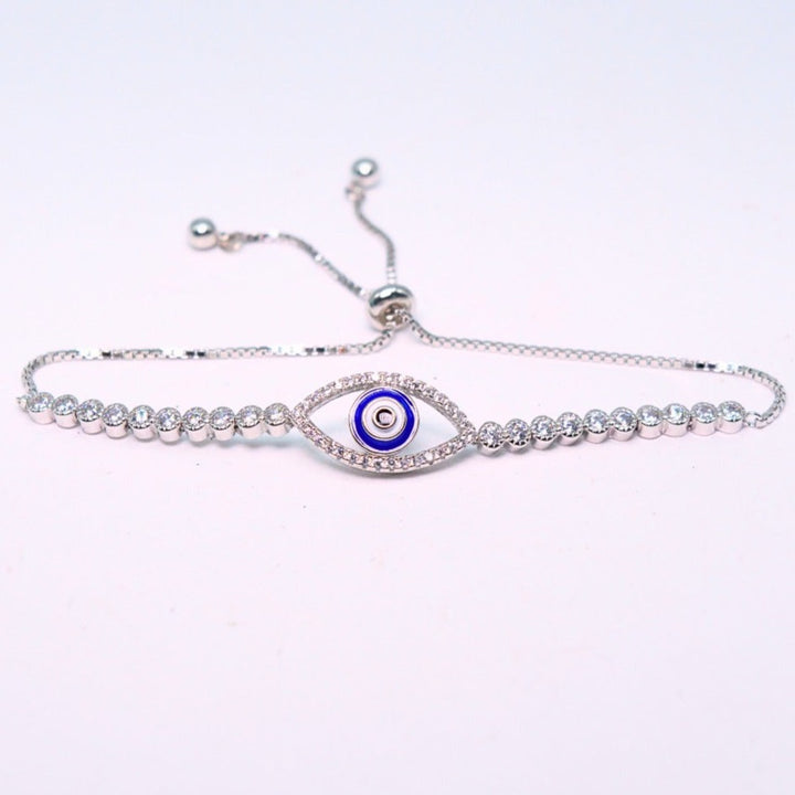 Silver Nazar with Cubic Zirconia Bracelet