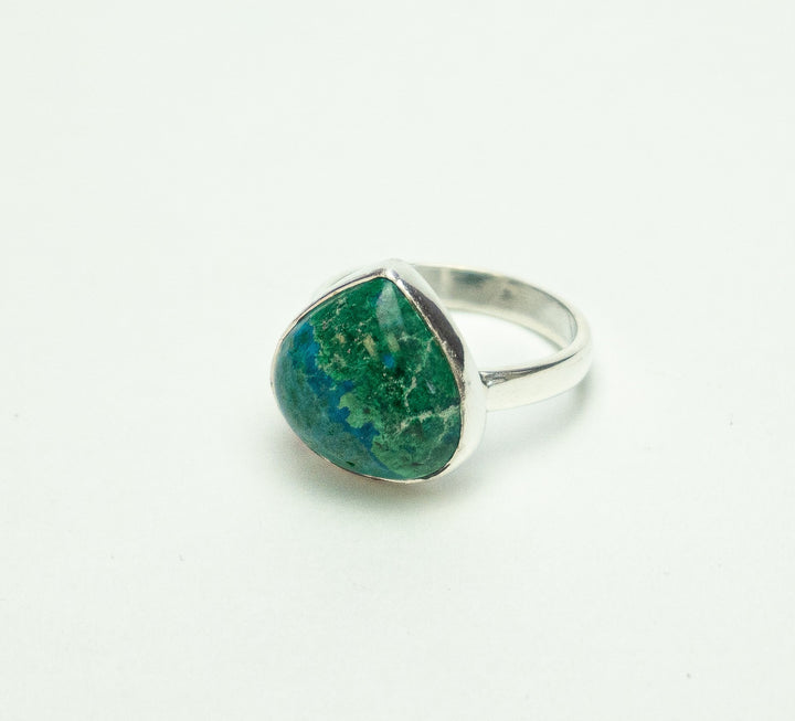Azurite Malachite Teardrop Ring