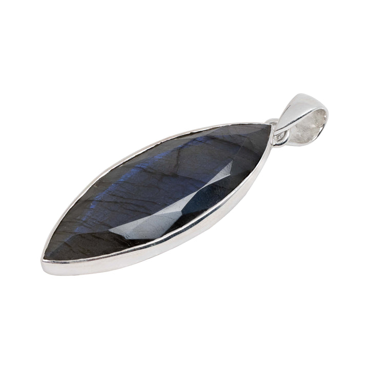 Labradorite Vesica Pisces Faceted Pendant