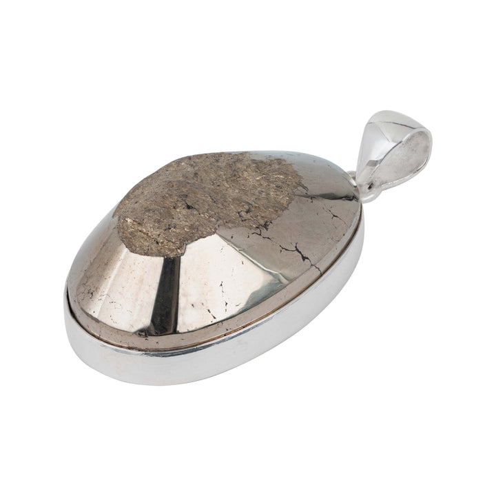 Pyrite Oval Semi-Polished Pendant
