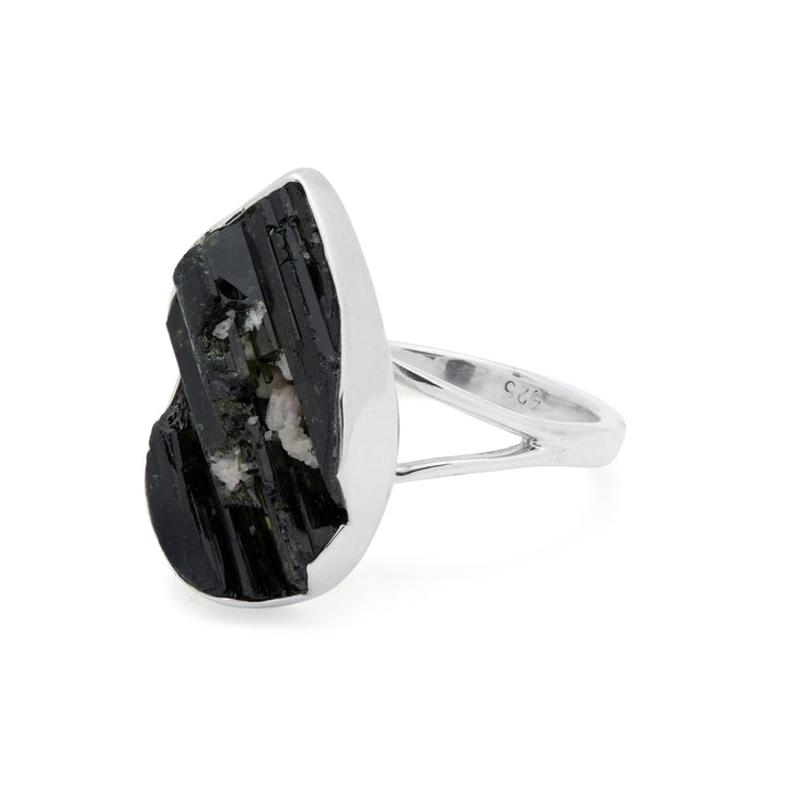 Green Tourmaline Teardrop Ring