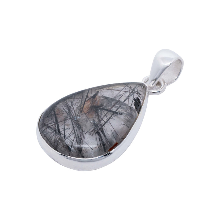 Tourmalinated Quartz Teardrop Pendant
