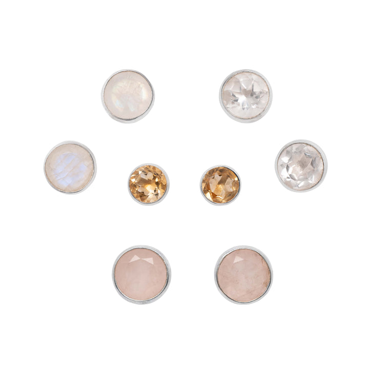 Crystal Round Large Stud Earrings