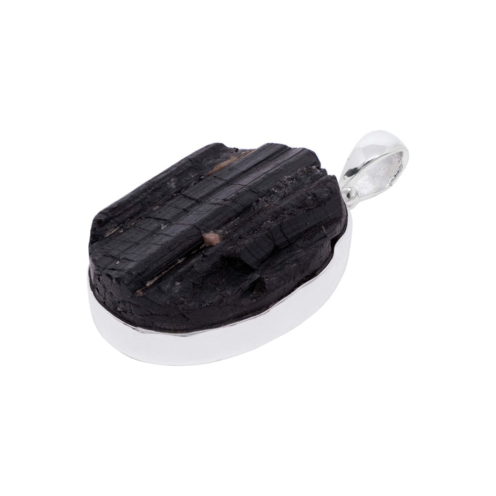Black Tourmaline Oval Pendant