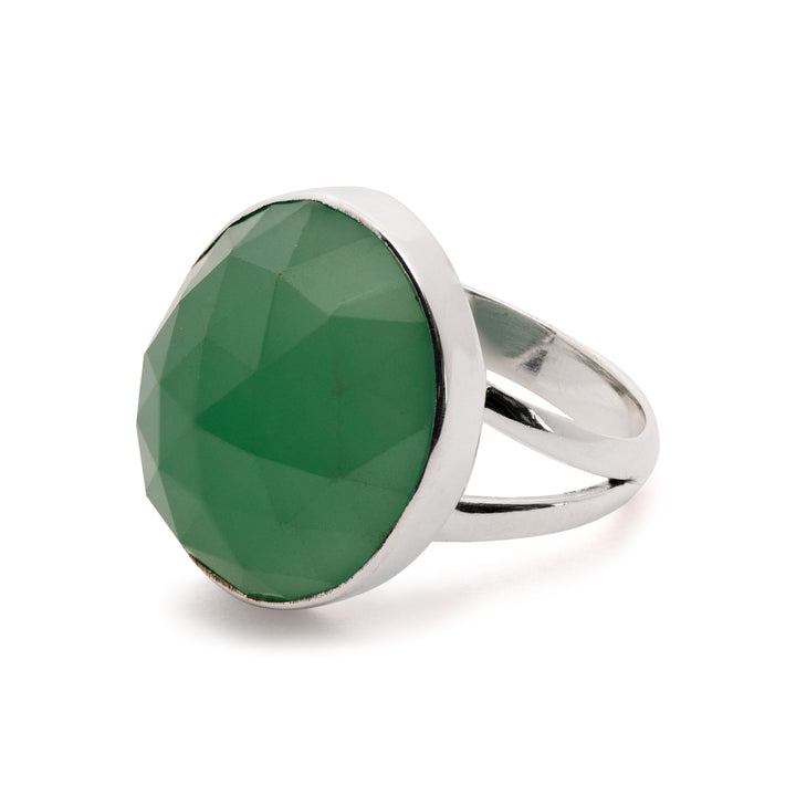 Green Aventurine Faceted Oval Ring