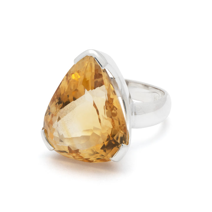 Citrine Teardrop Faceted Ring
