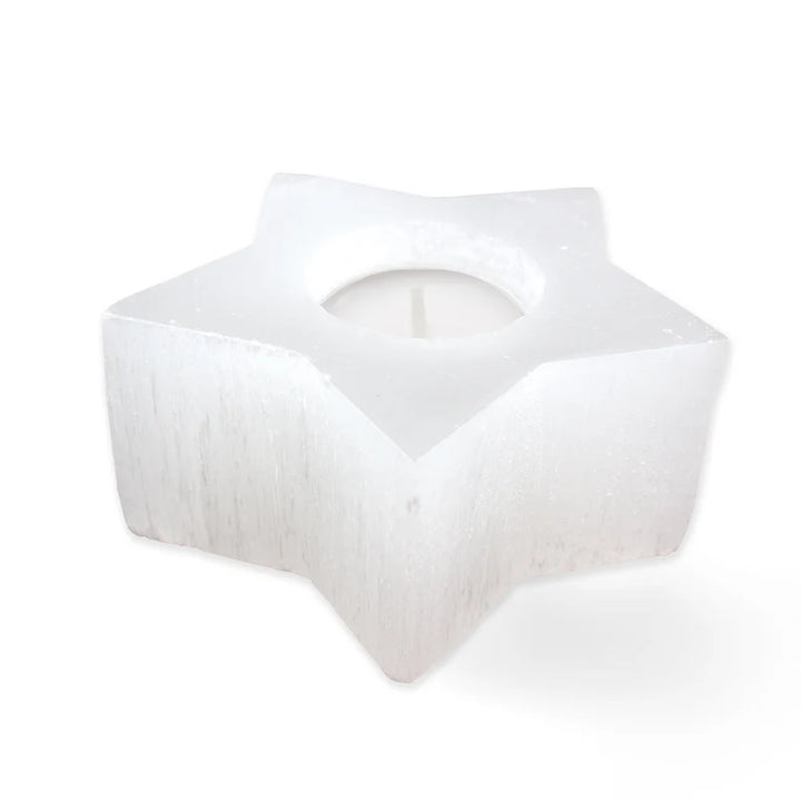 Selenite Star Candle Holder