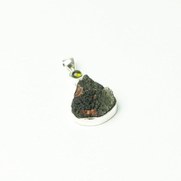 Natural Raw Moldavite Pendant Czech Meteorite Necklace with Goldtone Wire  Wrap Irregular Crystals Certified 100% Real Moldavite