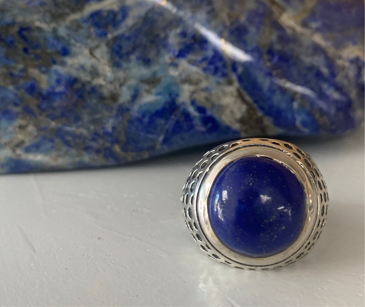 Lapis Lazuli Men's Circle Ring