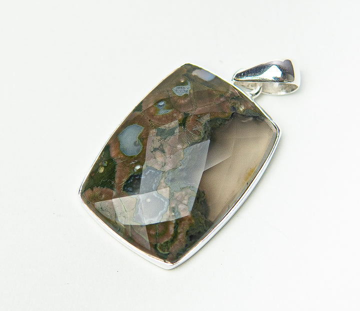 Rhyolite Faceted Rectangle Pendant
