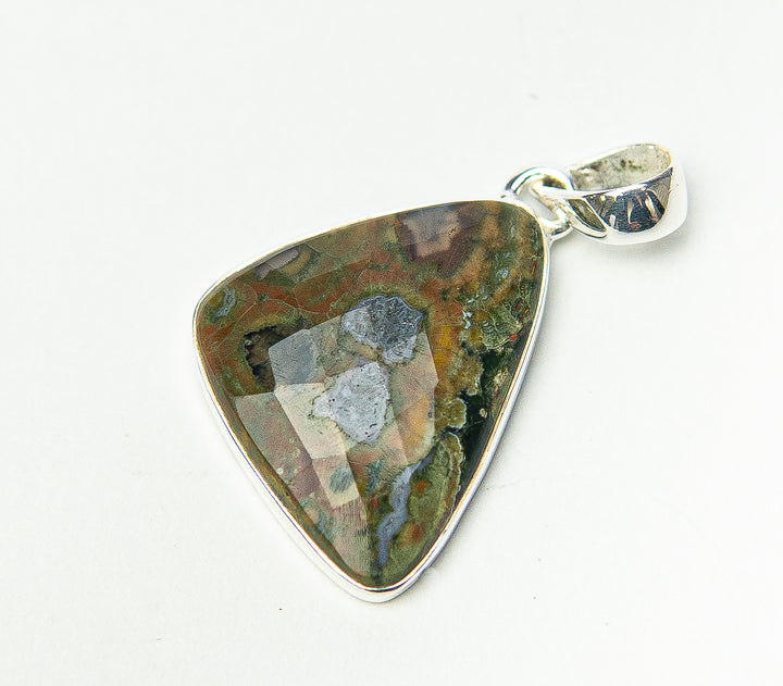 Rhyolite Faceted Triangle Pendant