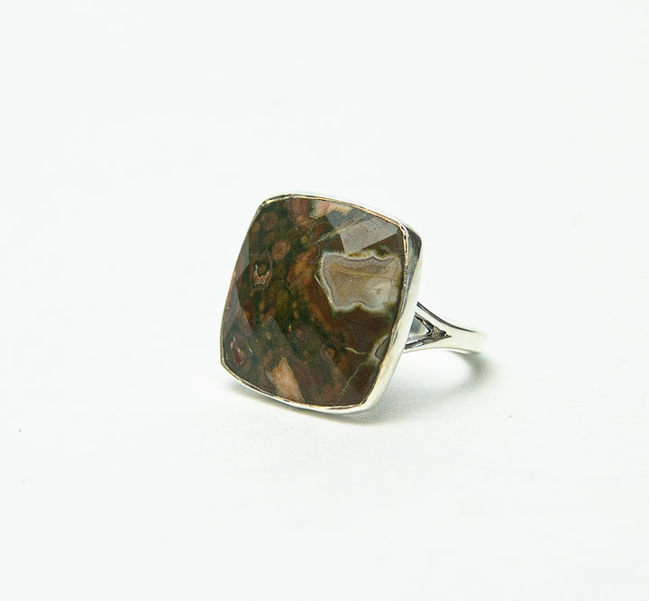 Rhyolite Faceted Square Ring